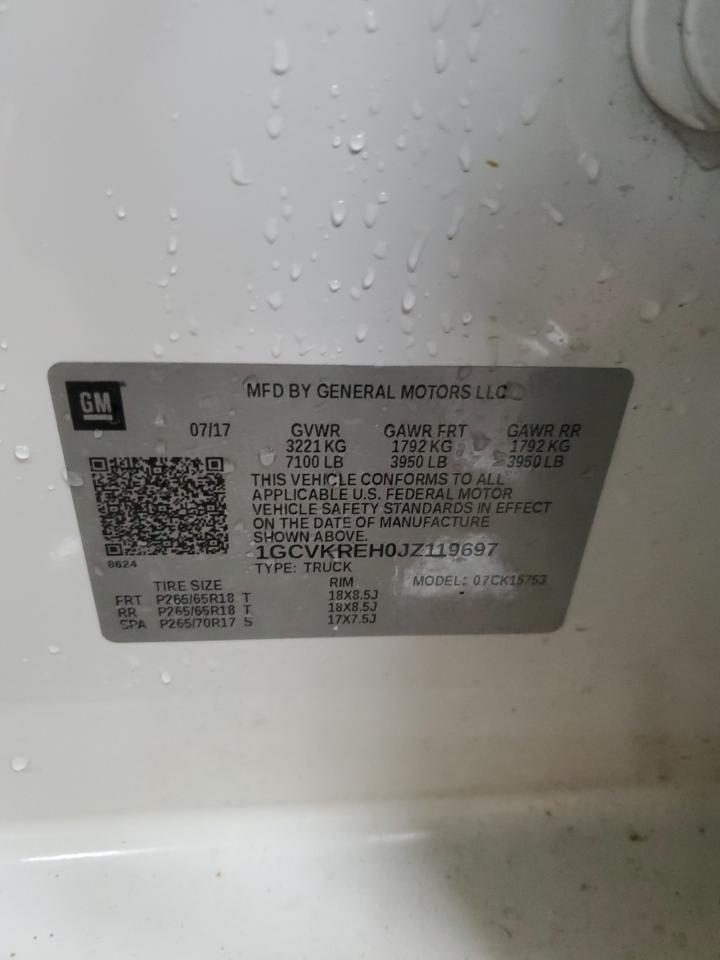 2018 Chevrolet Silverado K1500 Lt VIN: 1GCVKREH0JZ119697 Lot: 71285805