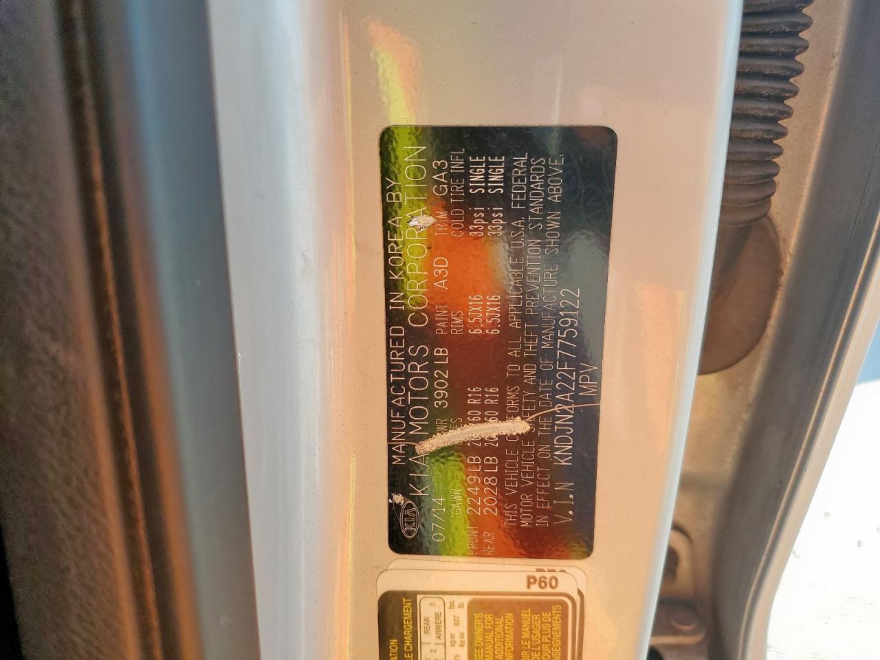 2015 Kia Soul VIN: KNDJN2A22F7759122 Lot: 81443805