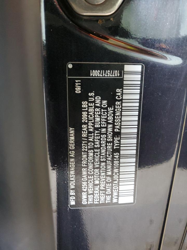 2012 Volkswagen Gti VIN: WVWED7AJ0CW108145 Lot: 81062195