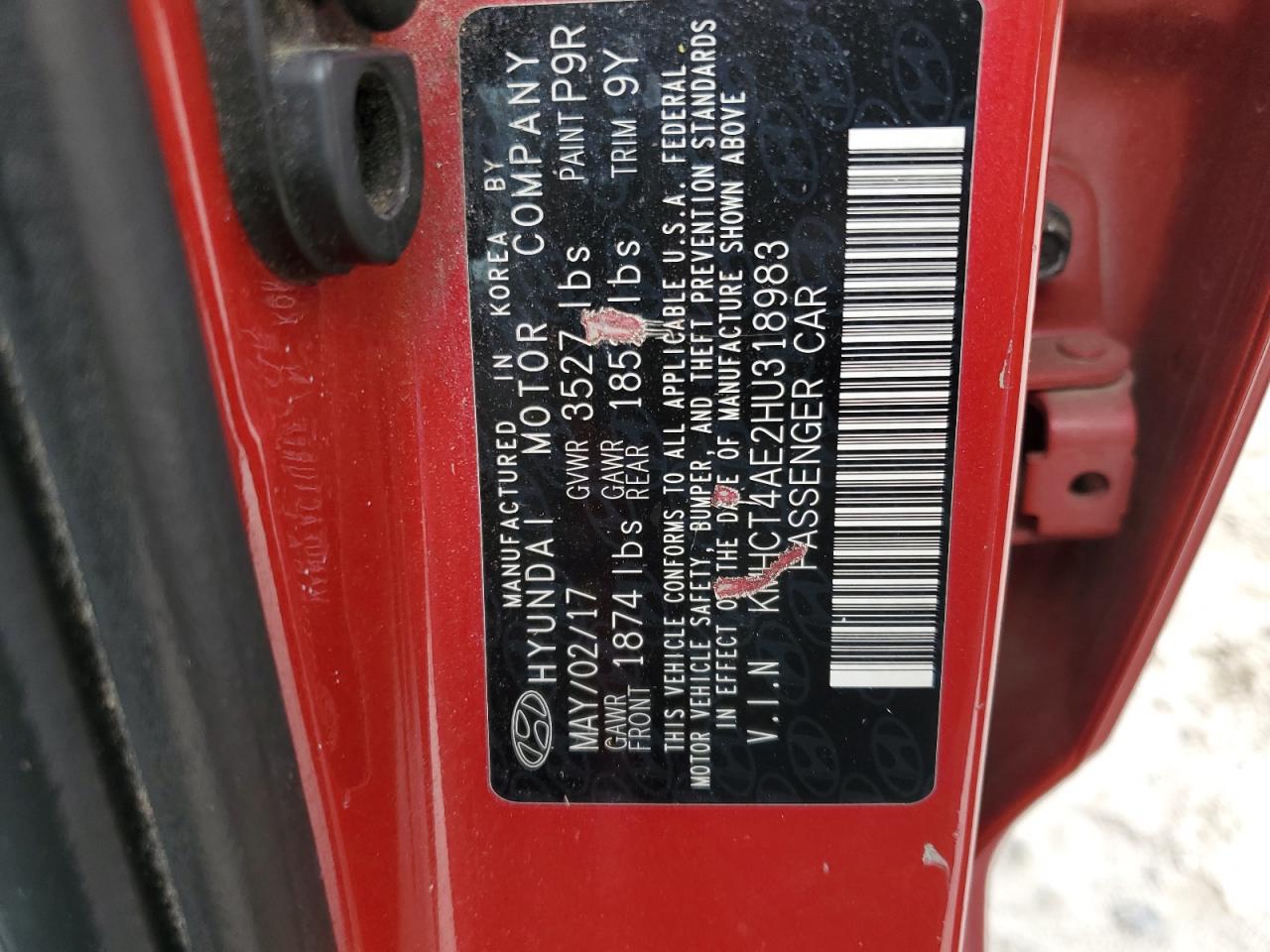 2017 Hyundai Accent Se VIN: KMHCT4AE2HU318983 Lot: 81779135