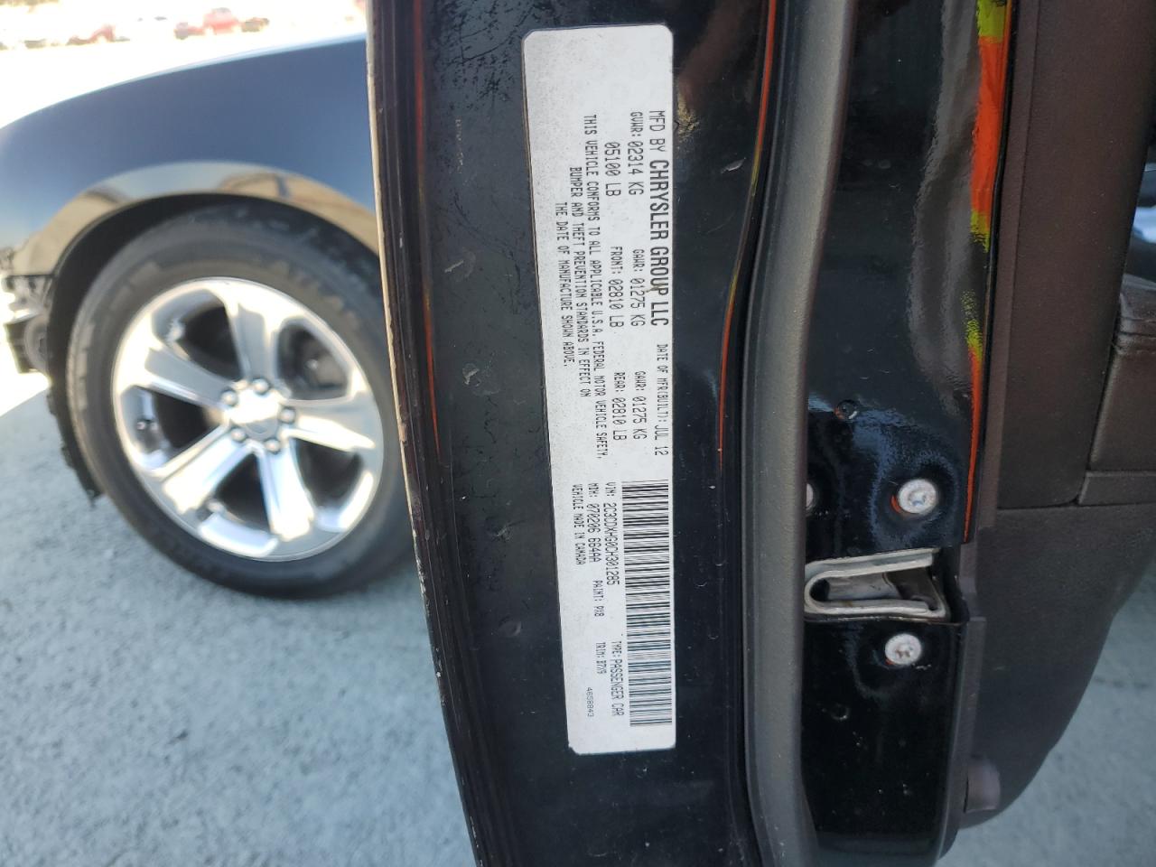 2012 Dodge Charger Sxt VIN: 2C3CDXHG0CH301285 Lot: 80715165