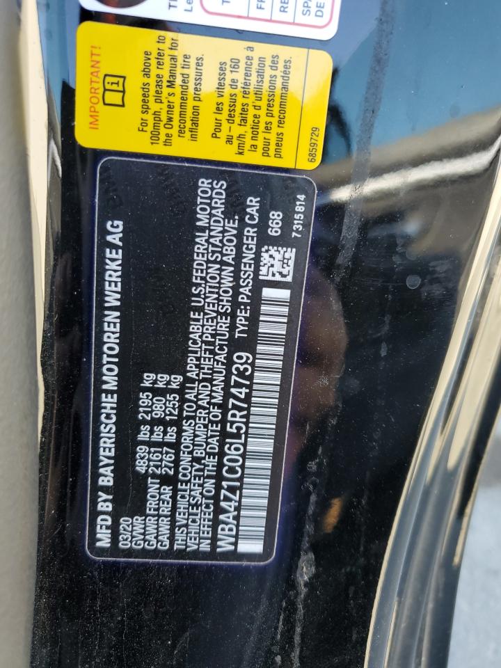 2020 BMW 430I VIN: WBA4Z1C06L5R74739 Lot: 80920915