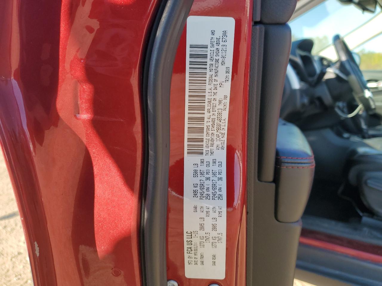 2015 Jeep Cherokee Trailhawk VIN: 1C4PJMBS6FW653813 Lot: 80865415