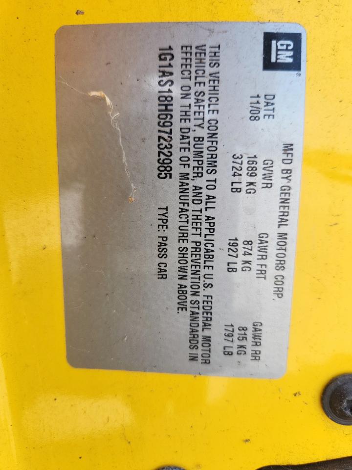 2009 Chevrolet Cobalt Ls VIN: 1G1AS18H697232985 Lot: 81454295