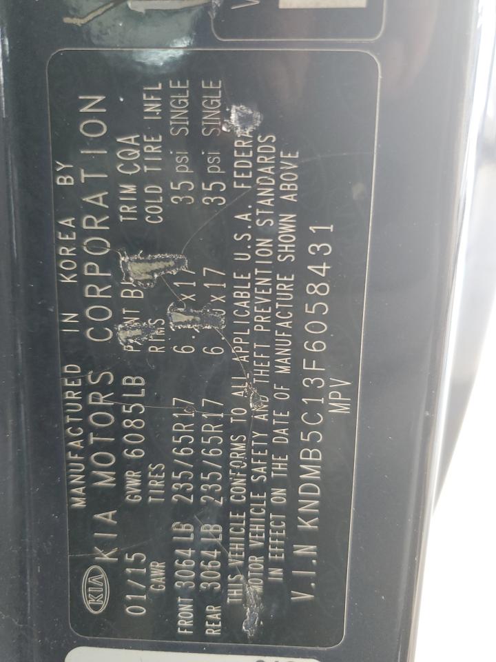 2015 Kia Sedona Lx VIN: KNDMB5C13F6058431 Lot: 80998765