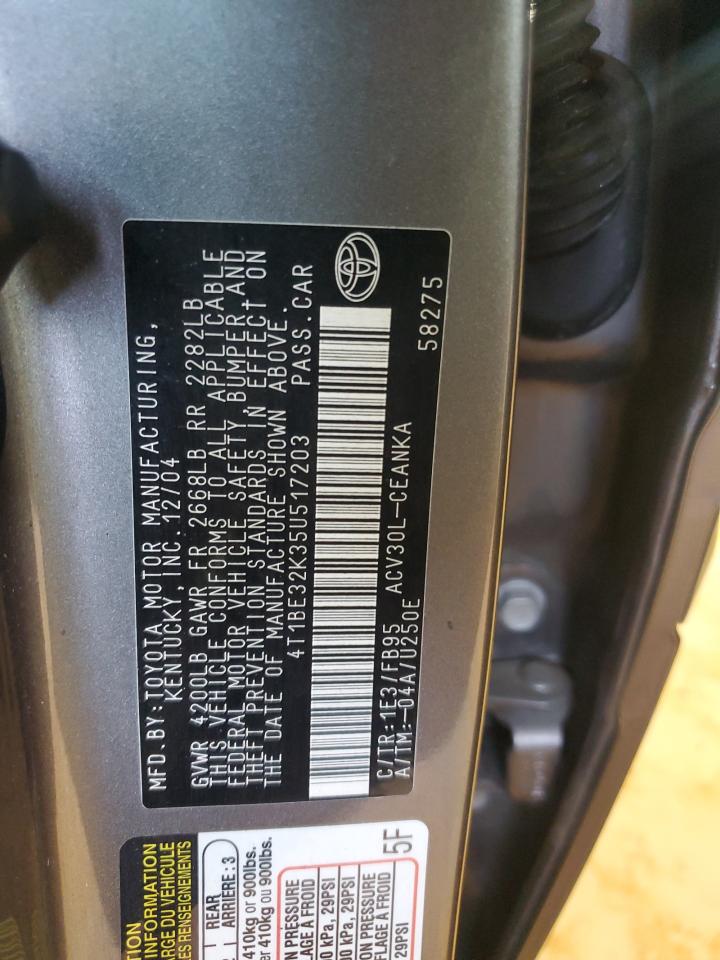 2005 Toyota Camry Le VIN: 4T1BE32K35U517203 Lot: 81188375