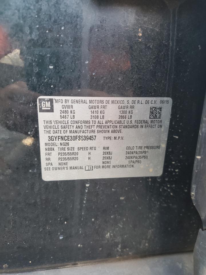 2015 Cadillac Srx Performance Collection VIN: 3GYFNCE30FS639457 Lot: 81499455