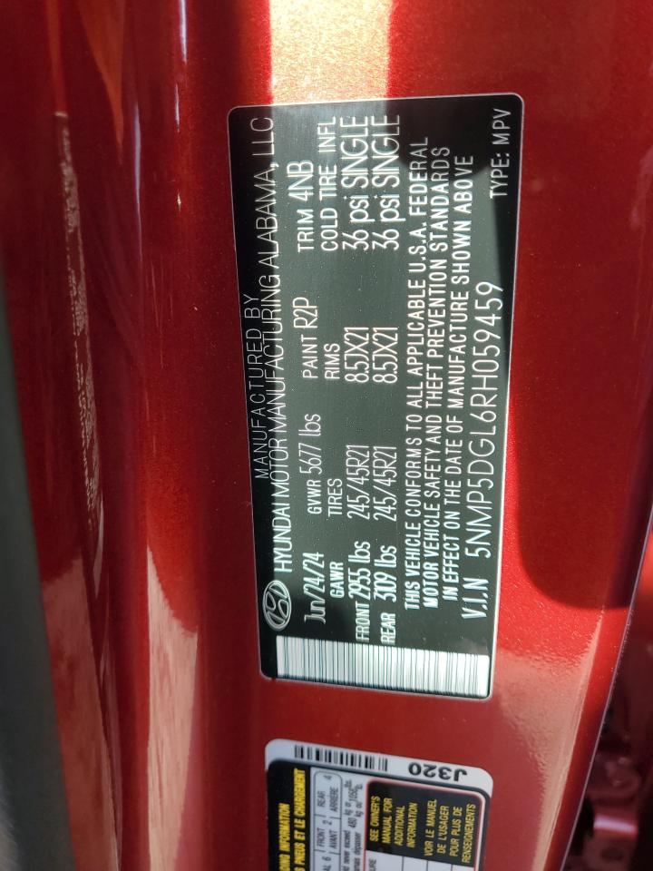 2024 Hyundai Santa Fe Calligraphy VIN: 5NMP5DGL6RH059459 Lot: 80664915