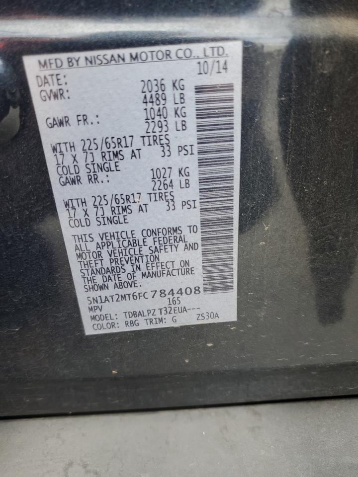 2015 Nissan Rogue S VIN: 5N1AT2MT6FC784408 Lot: 72046765