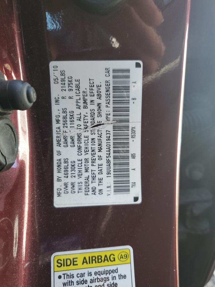 2010 Acura Tl VIN: 19UUA8F54AA019437 Lot: 80088375
