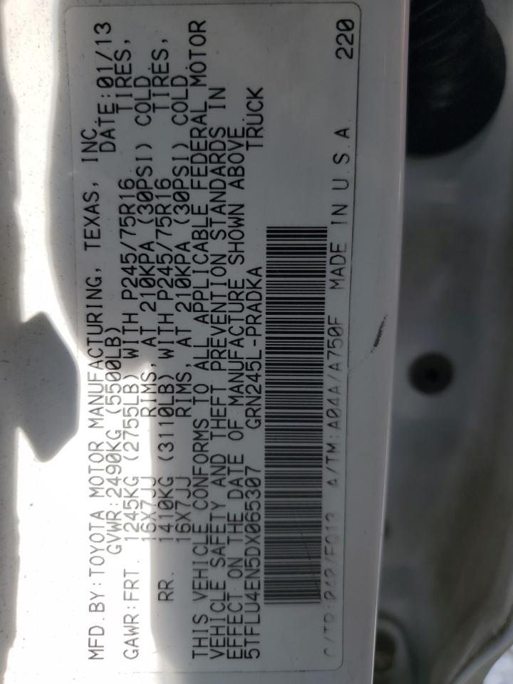 2013 Toyota Tacoma Double Cab VIN: 5TFLU4EN5DX065307 Lot: 81041775