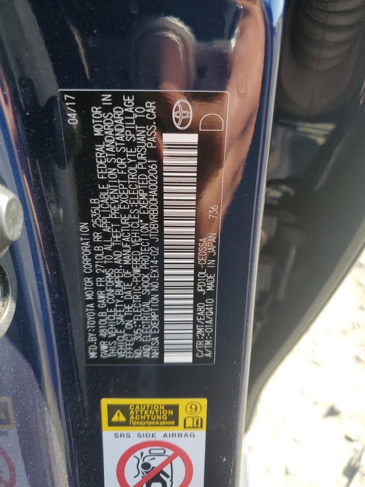 2017 Toyota Mirai VIN: JTDBVRBD0HA002061 Lot: 82037715