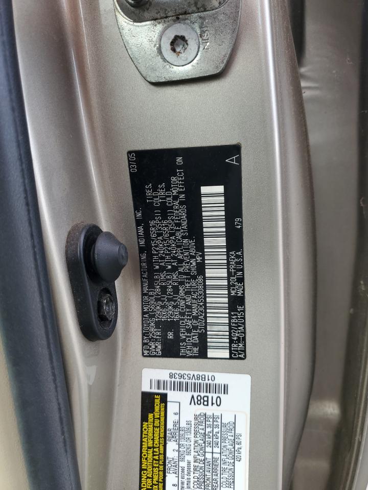 2005 Toyota Sienna Ce VIN: 5TDZA23C45S308086 Lot: 80174735