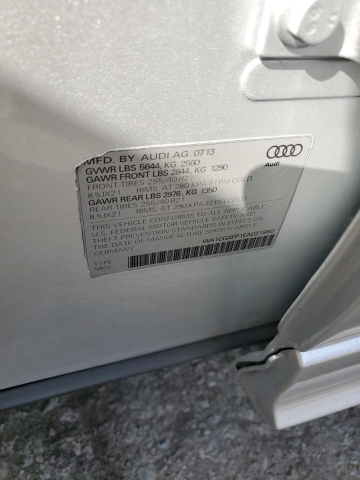 2014 Audi Sq5 Premium Plus VIN: WA1CGAFP1EA021860 Lot: 81828595