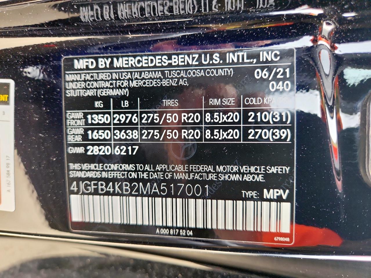 2021 Mercedes-Benz Gle 350 4Matic VIN: 4JGFB4KB2MA517001 Lot: 71741405