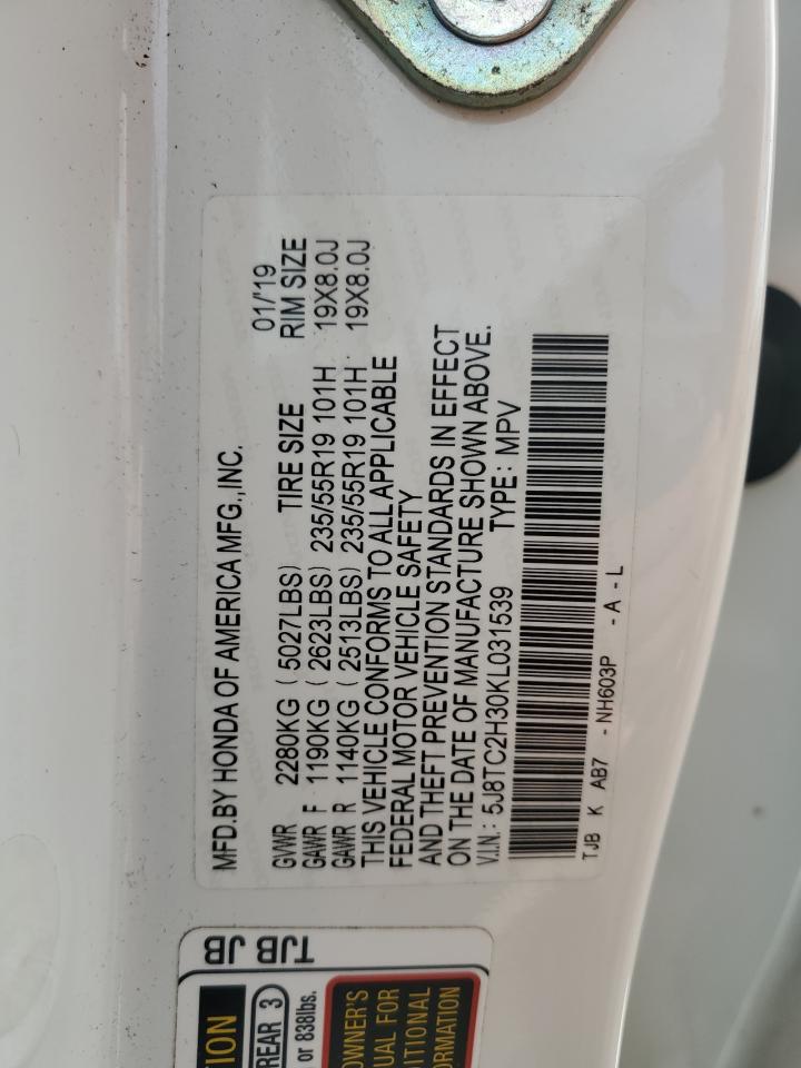 2019 Acura Rdx VIN: 5J8TC2H30KL031539 Lot: 82162015