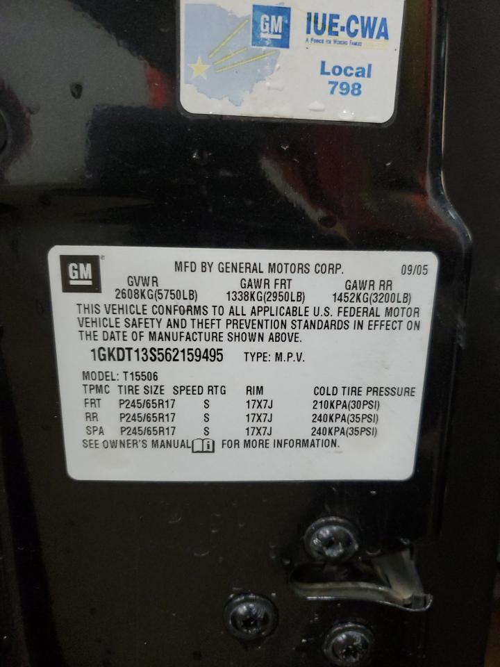 2006 GMC Envoy VIN: 1GKDT13S562159495 Lot: 71254905