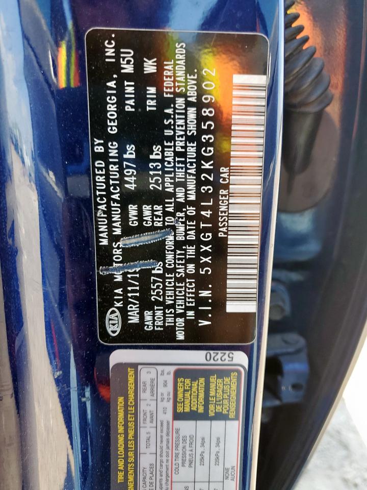 2019 Kia Optima Lx VIN: 5XXGT4L32KG358902 Lot: 80556755