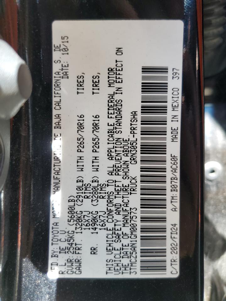 2016 Toyota Tacoma Double Cab VIN: 3TMCZ5AN1GM007573 Lot: 71623385