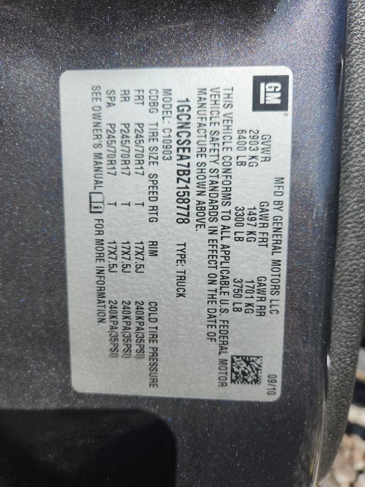 2011 Chevrolet Silverado C1500 Lt VIN: 1GCNCSEA7BZ158778 Lot: 80568855