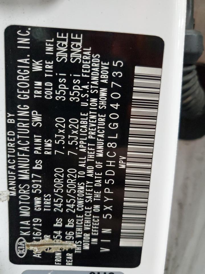 2020 Kia Telluride Sx VIN: 5XYP5DHC8LG040735 Lot: 83768845