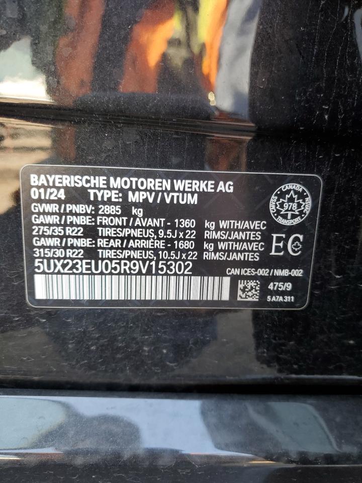 2024 BMW X5 xDrive40I VIN: 5UX23EU05R9V15302 Lot: 81109475