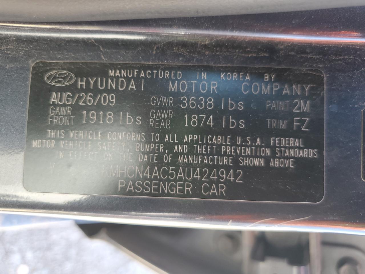 2010 Hyundai Accent Gls VIN: KMHCN4AC5AU424942 Lot: 71742535