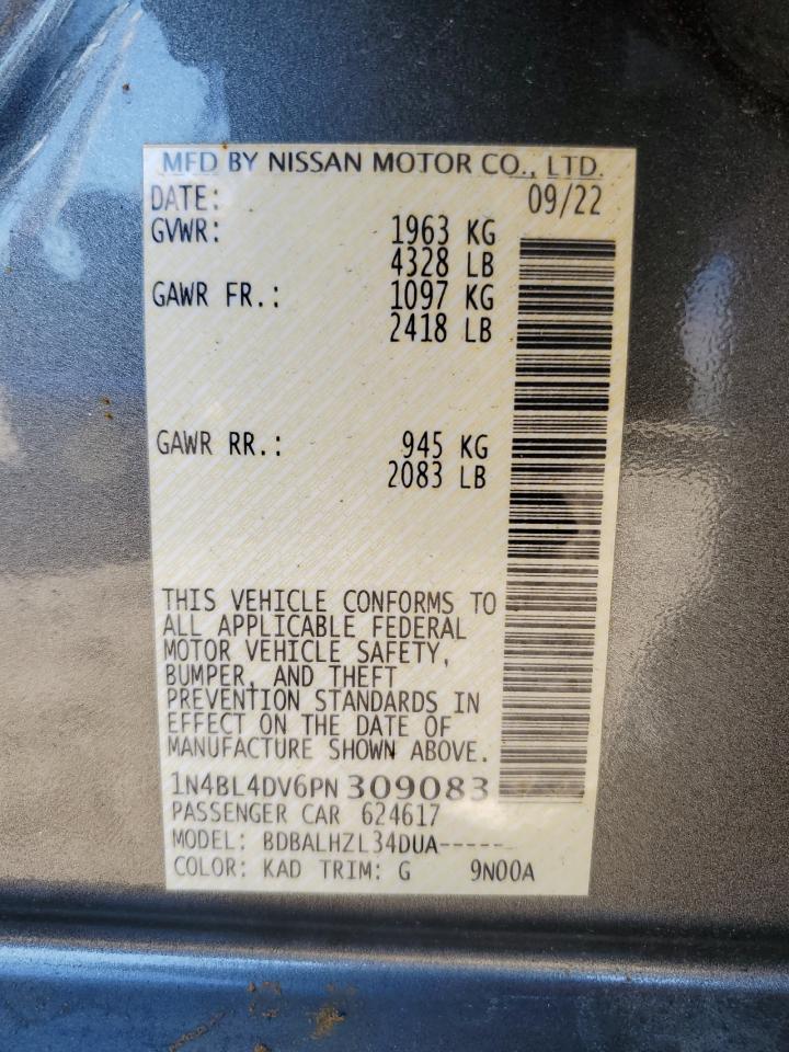 2023 Nissan Altima Sv VIN: 1N4BL4DV6PN309083 Lot: 81666405