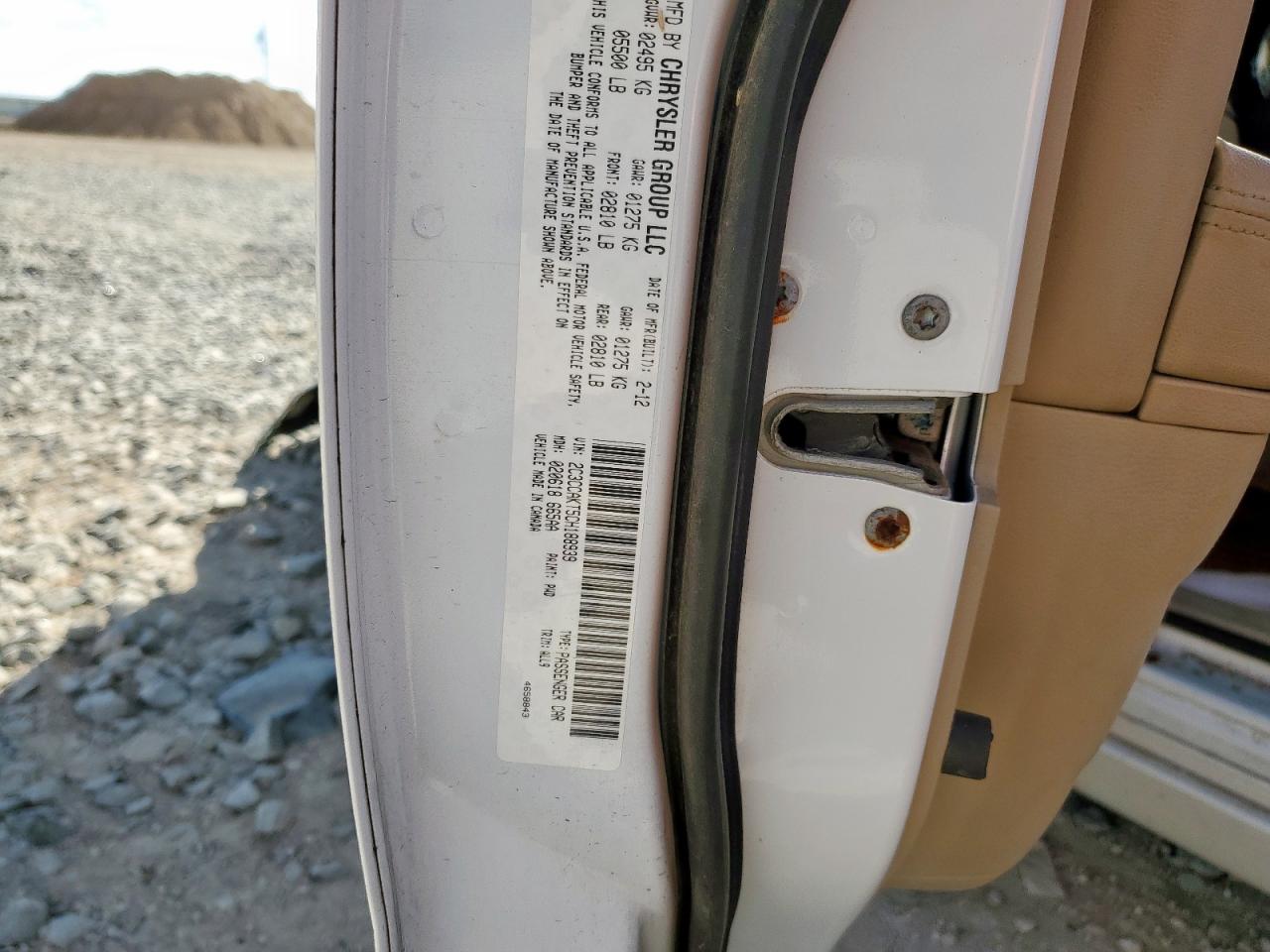 2012 Chrysler 300C VIN: 2C3CCAKT5CH188939 Lot: 84565645