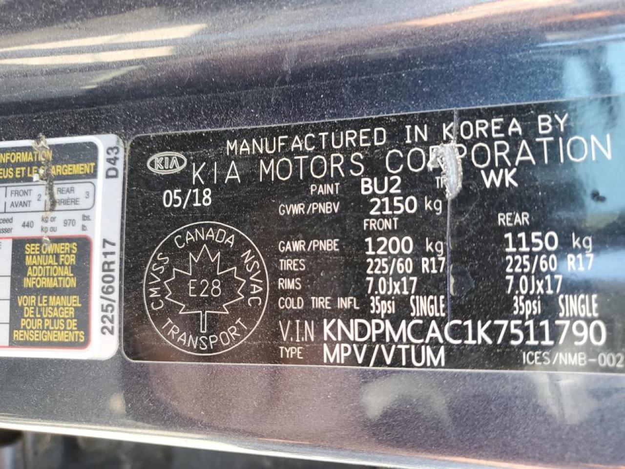 2019 Kia Sportage Lx VIN: KNDPMCAC1K7511790 Lot: 71884745