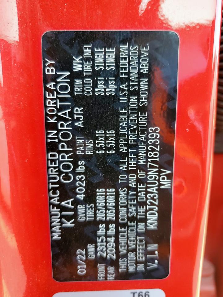 2022 Kia Soul Lx VIN: KNDJ23AU9N7182393 Lot: 80340485