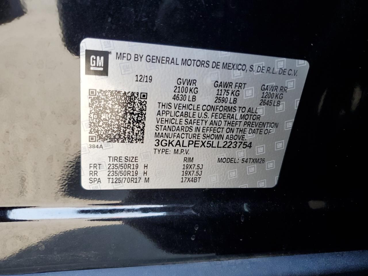 2020 GMC Terrain Slt VIN: 3GKALPEX5LL223754 Lot: 71132225