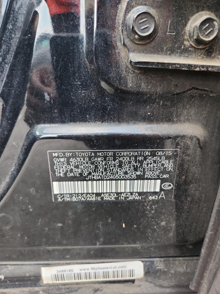 2016 Lexus Is 200T VIN: JTHBA1D24G5003535 Lot: 81683035