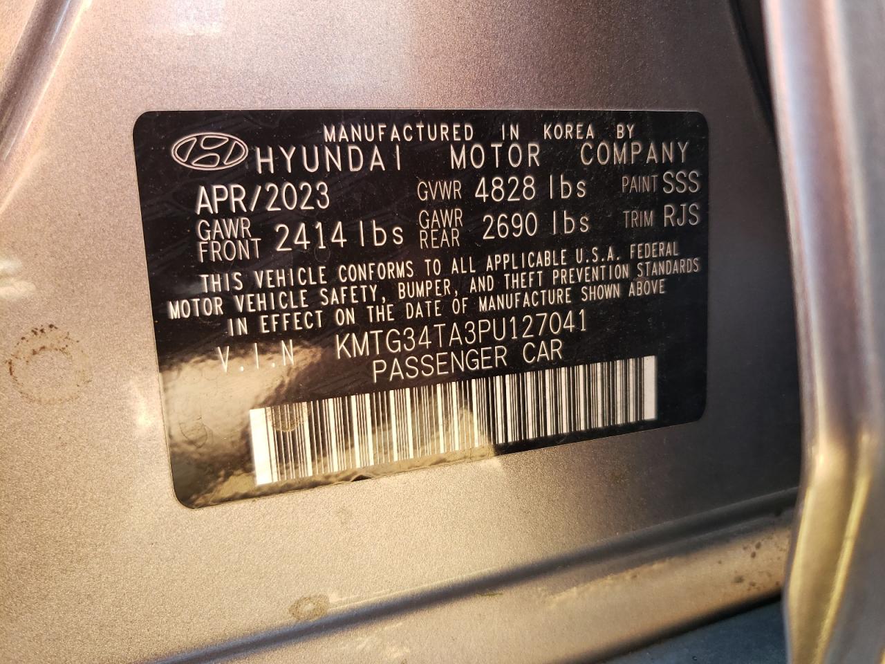 2023 Genesis G70 Base VIN: KMTG34TA3PU127041 Lot: 80506625