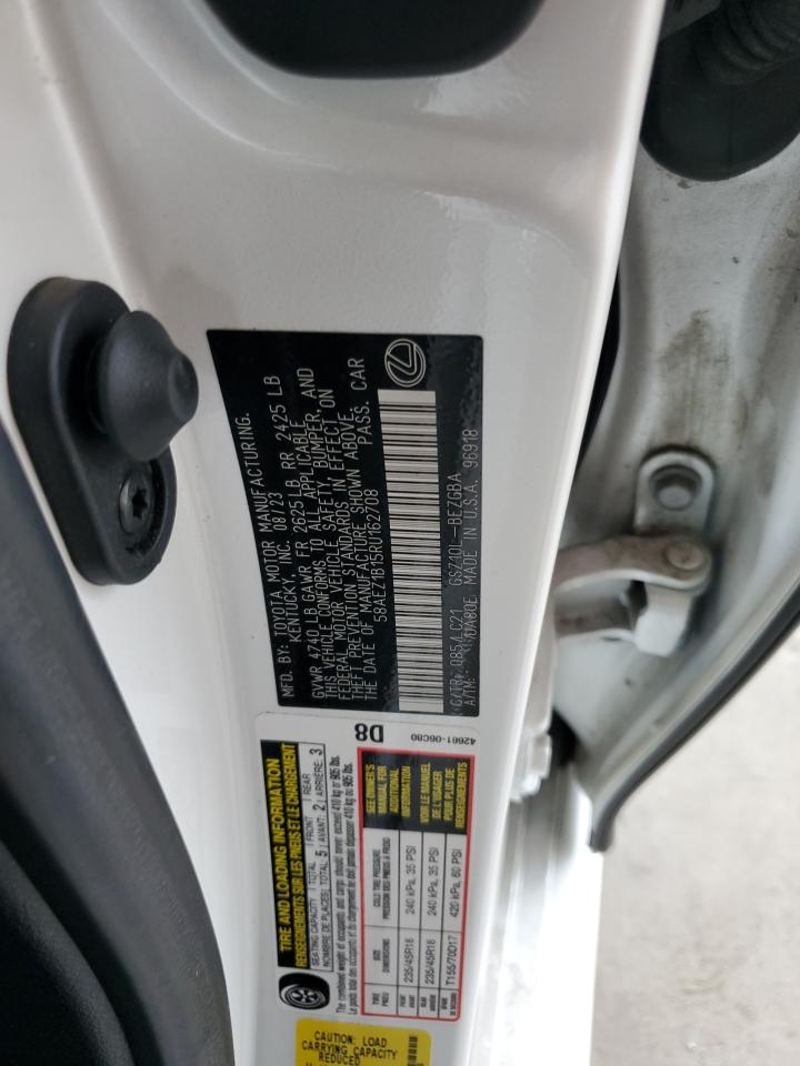 2024 Lexus Es 350 Base VIN: 58AEZ1B15RU162708 Lot: 81767315