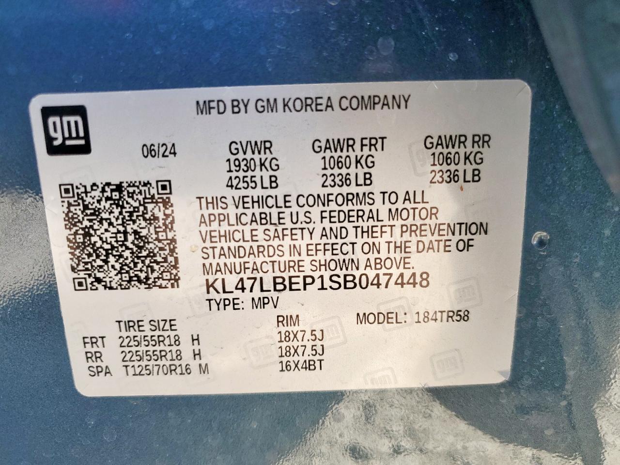 2025 Buick Envista Sport Touring VIN: KL47LBEP1SB047448 Lot: 84293955