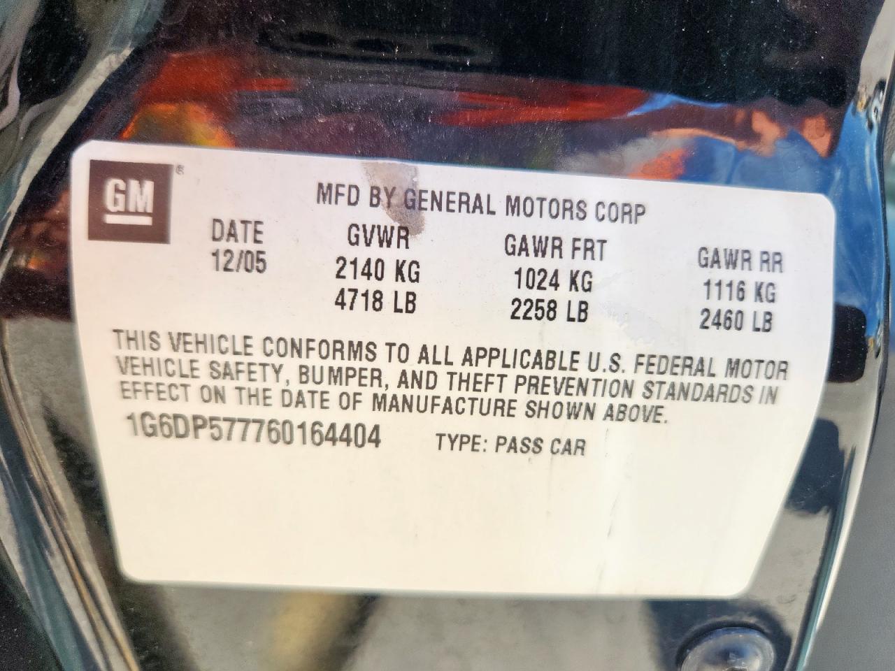 2006 Cadillac Cts Hi Feature V6 VIN: 1G6DP577760164404 Lot: 81682735