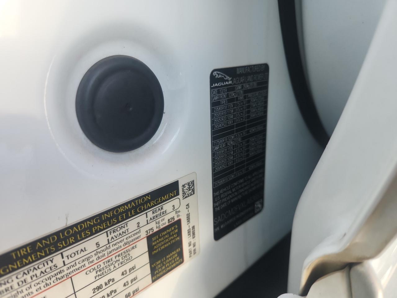 2020 Jaguar F-Pace S VIN: SADCM2FVXLA636539 Lot: 82073595