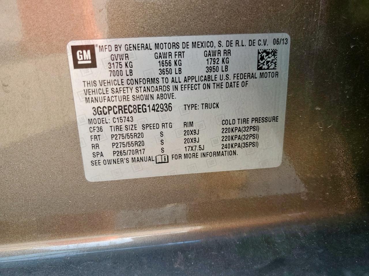 2014 Chevrolet Silverado C1500 Lt VIN: 3GCPCREC8EG142936 Lot: 80719085