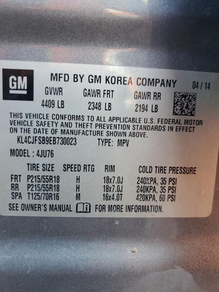 2014 Buick Encore Convenience VIN: KL4CJFSB9EB730023 Lot: 81717415