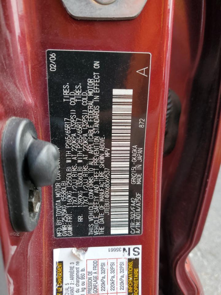 2006 Toyota 4Runner Sr5 VIN: JTEBU14RX68069537 Lot: 82070825