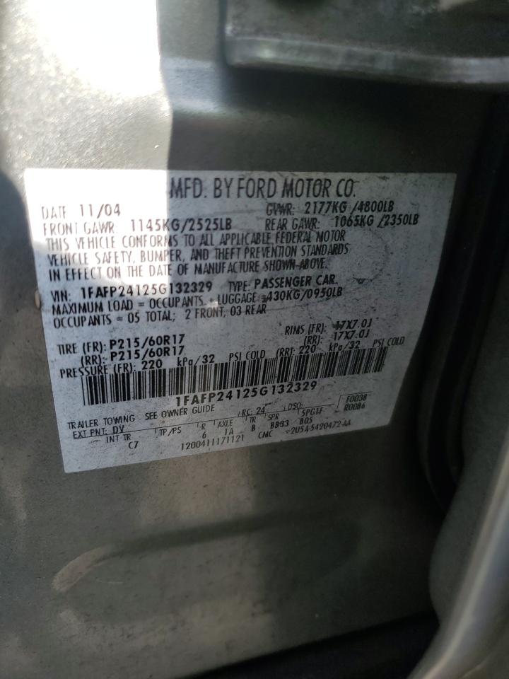 2005 Ford Five Hundred Sel VIN: 1FAFP24125G132329 Lot: 71977975