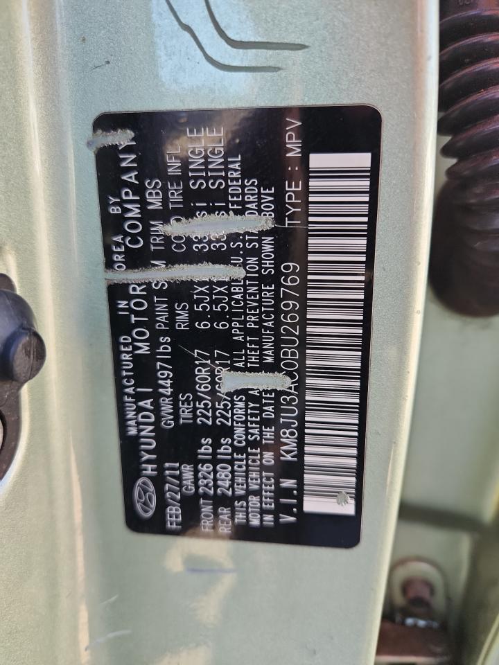 2011 Hyundai Tucson Gls VIN: KM8JU3AC0BU269769 Lot: 83994135