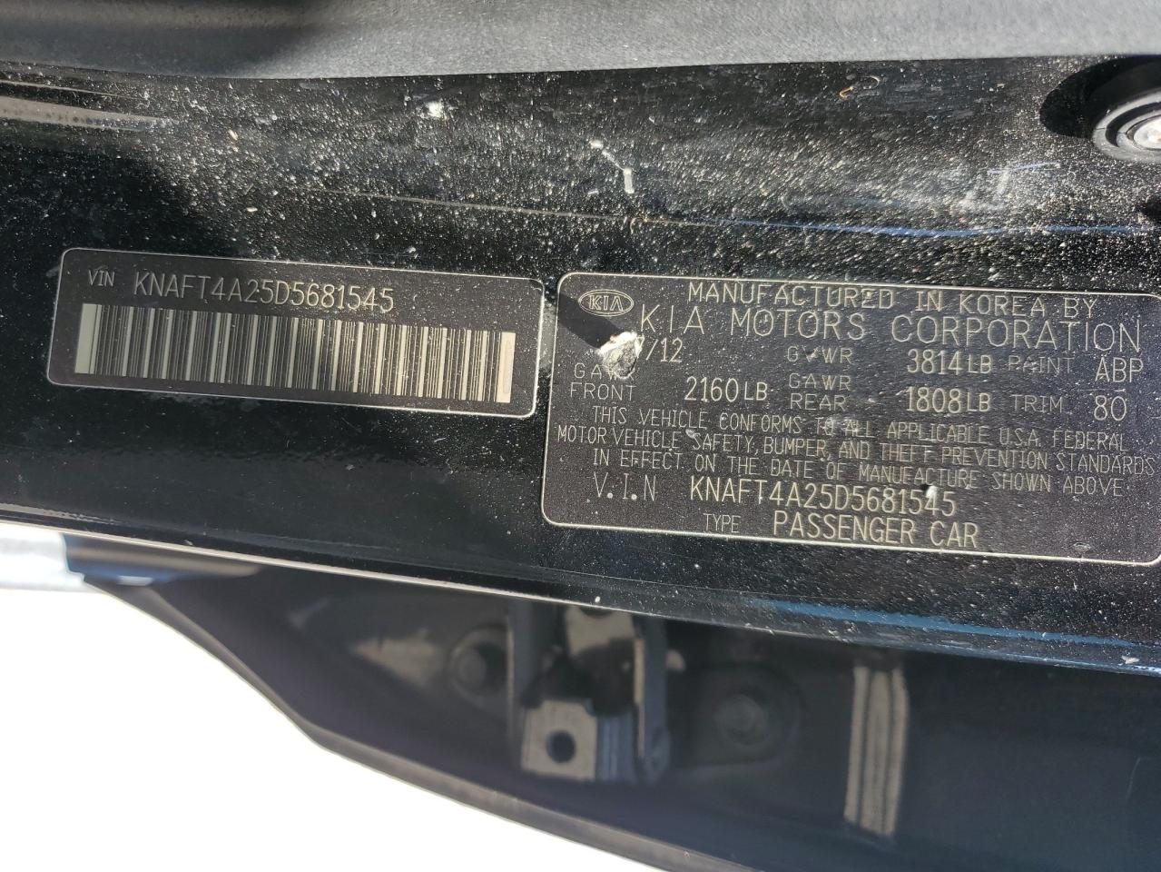 2013 Kia Forte Lx VIN: KNAFT4A25D5681545 Lot: 93192515