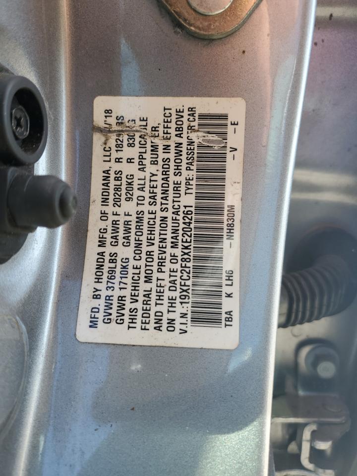 2019 Honda Civic Sport VIN: 19XFC2F8XKE204261 Lot: 71885275