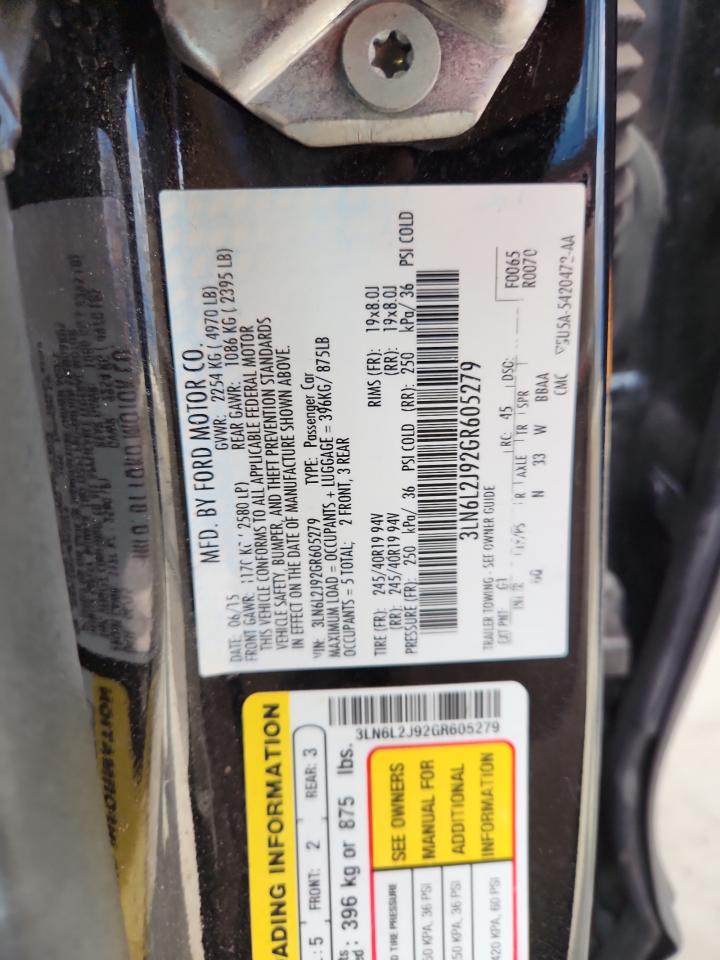 2016 Lincoln Mkz VIN: 3LN6L2J92GR605279 Lot: 71720535