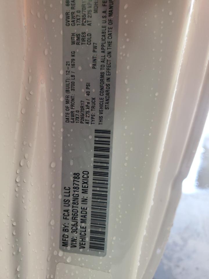 2022 Ram 1500 Classic Tradesman VIN: 3C6JR6DT8NG187788 Lot: 80443675