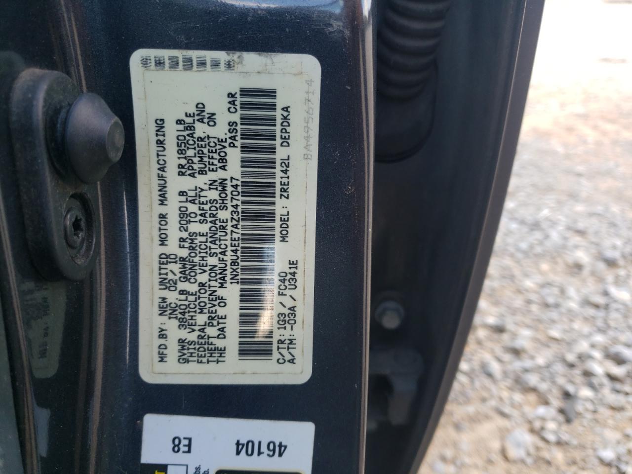 2010 Toyota Corolla Base VIN: 1NXBU4EE7AZ347047 Lot: 81882135