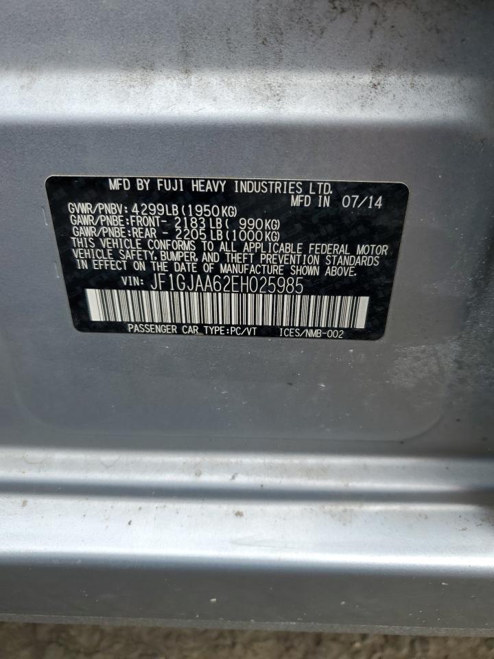 2014 Subaru Impreza VIN: JF1GJAA62EH025985 Lot: 81541585