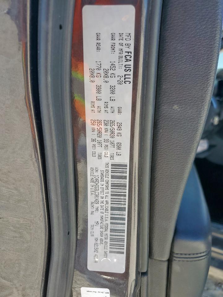 2020 Dodge Durango Gt VIN: 1C4RDHDG3LC301429 Lot: 71563115